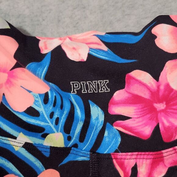 PINK Victoria's Secret Leggings Womens L Pink Floral Ultimate Stretch High Waist - Picture 8 of 10